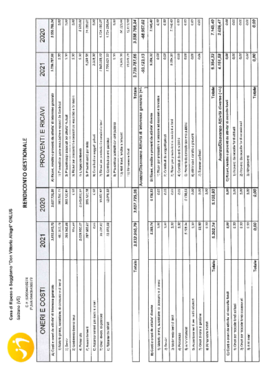 Rendiconto gestinale 2021